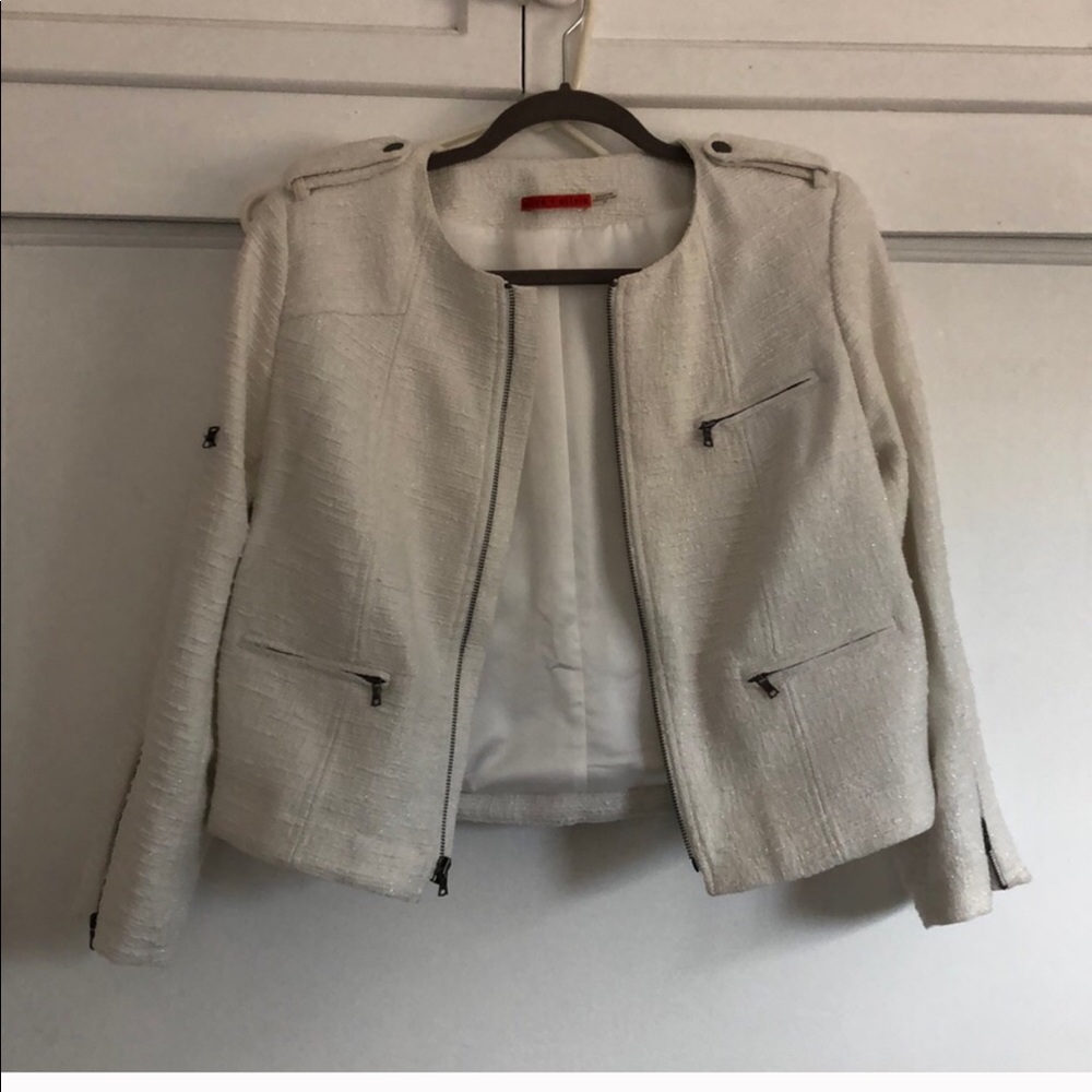 Alice + Olivia Cream Tweed Jacket